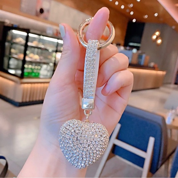 Source Unknown Accessories - NEW Rhinestone Heart Keychain / Purse Charm
